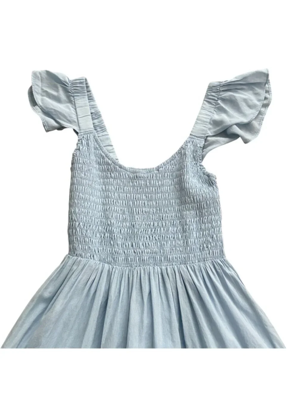 Melliflo Ruffle Strap Babydoll Smocked Mini Sundress-Light Blue-Small-GUC - Picture 4 of 7